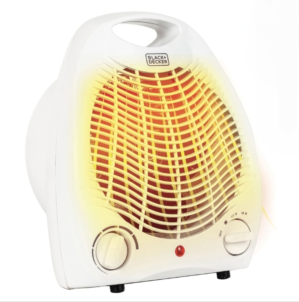 Black+Decker 1500 Watt White Personal Desktop Heater In Box